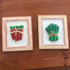 Vintage Carrot & Asparagus 3D Art